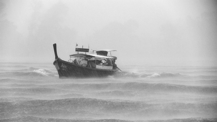 typhoon threaten fishing vessel